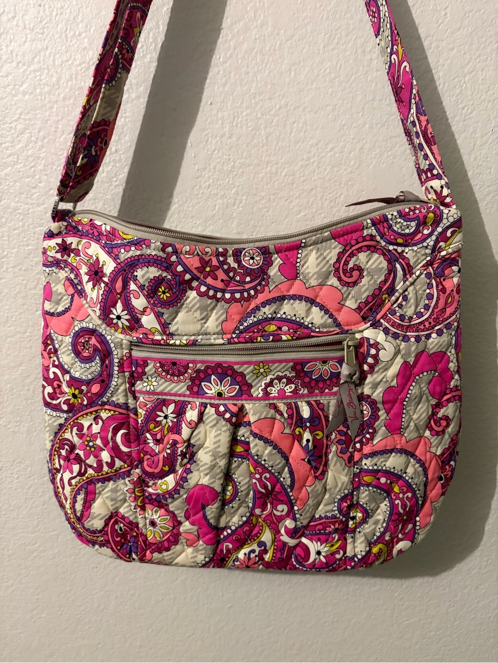 Vera Bradley Pink Paisley Quilted Crossbody Bag - Picture 2 of 6